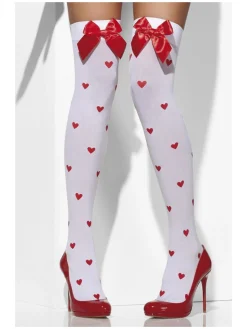 Hjerte Stockings Hvid