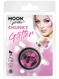 Holografisk Chunky Glitter, Pink