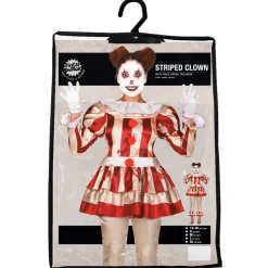 Horror Klovn Kjole Kostume Rød/Hvid