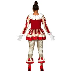 Horror Klovn Kjole Kostume Rød/Hvid