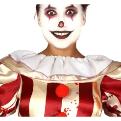 Horror Klovn Kjole Kostume Rød/Hvid