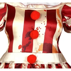 Horror Klovn Kjole Kostume Rød/Hvid