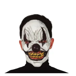 Horror Latex Klovnemaske Hvid/Sort
