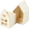 Hus Dekoration Træ Beige
