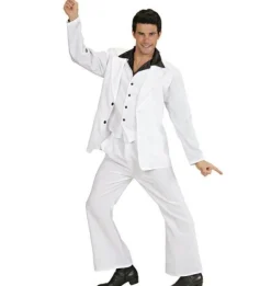 Hvid Disko Mand Kostume