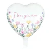 I Love You Mom Hjerte Folieballon Hvid