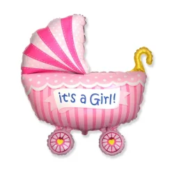 It's a Girl Barnevogn Folieballon Pink