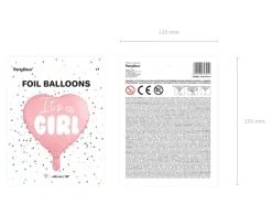 It's A Girl Hjerte Folieballon
