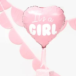 It's A Girl Hjerte Folieballon