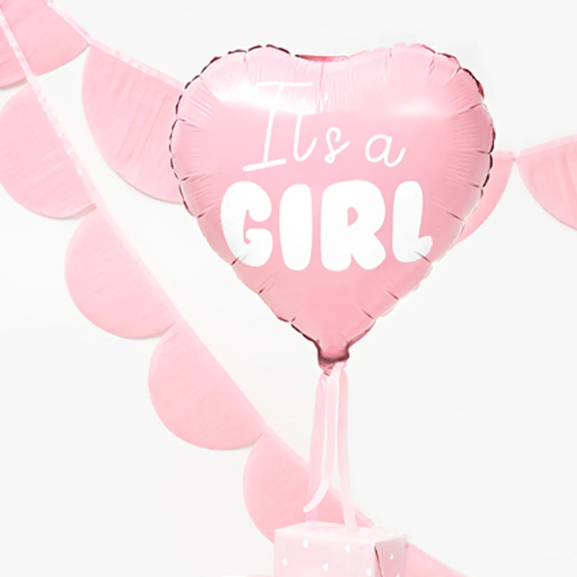 It's A Girl Hjerte Folieballon