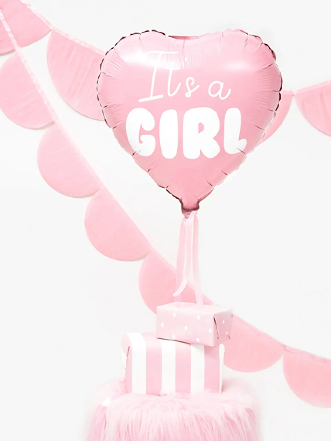 It's A Girl Hjerte Folieballon