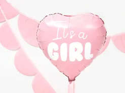 It's A Girl Hjerte Folieballon