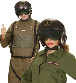 Jagerpilot Hjelm Sort