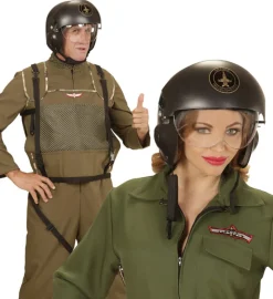 Jagerpilot Hjelm Sort
