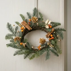 Julekrans Med Kogler Og Bær