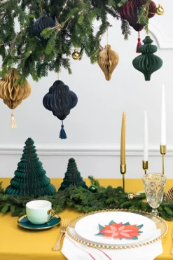 Julepynt Honeycomb Ornament Navyblå