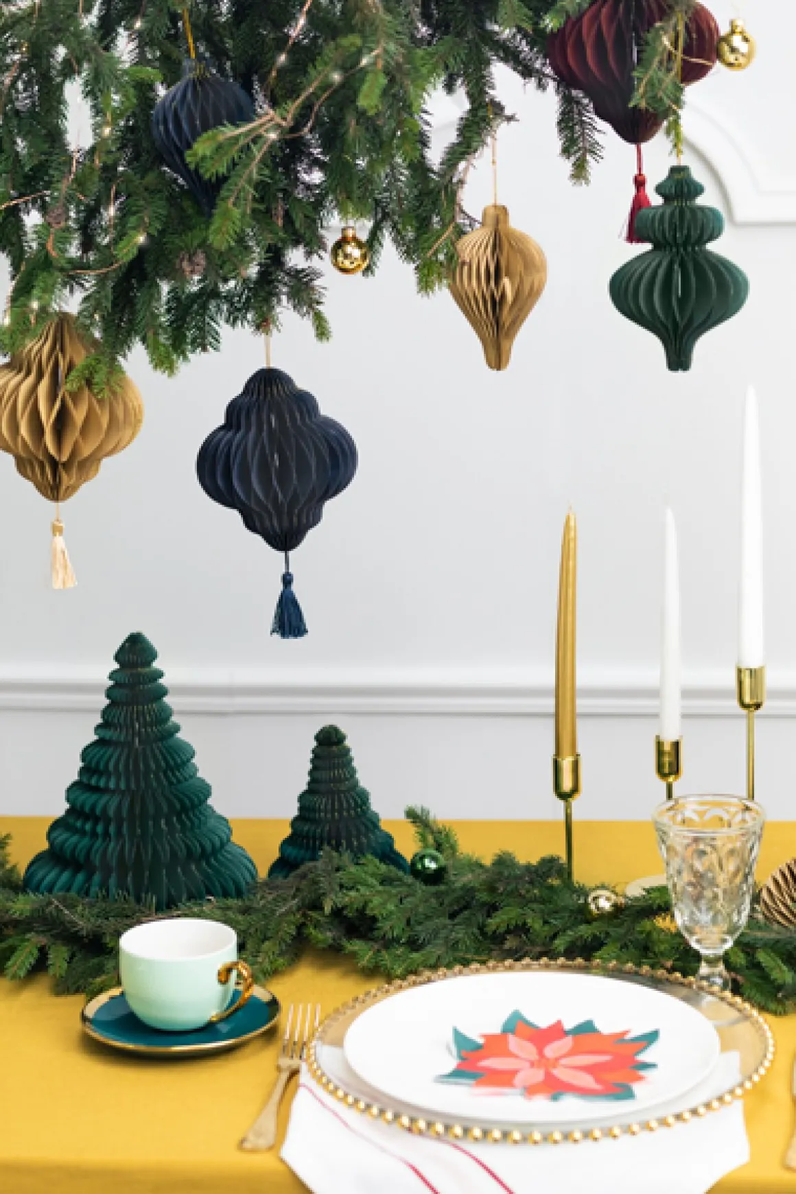 Julepynt Honeycomb Ornament Navyblå