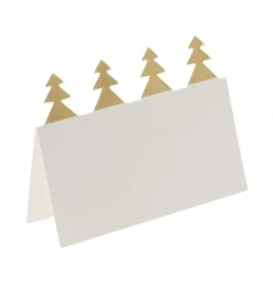 Juletræ Bordkort Hvid/Guld