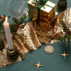 Juletræs Glas Lysestage Guld