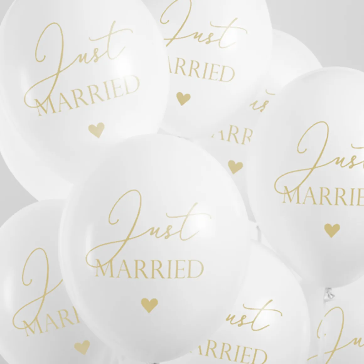 Just Married Balloner Hvid