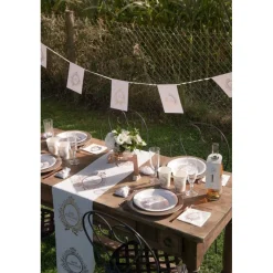 Just Married Flagguirlande Hvid/Rosaguld