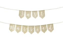 Just Married Jute Flagguirlande