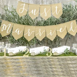 Just Married Jute Flagguirlande