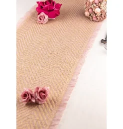 Jute Chevron Bordløber Rosa