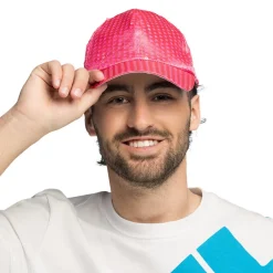 Kasket Med Pailletter Neon Pink