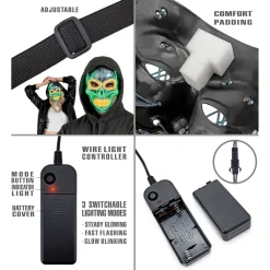 Kranie LED Maske Grøn
