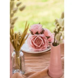 Kunstig Rosebuket Pudderrosa