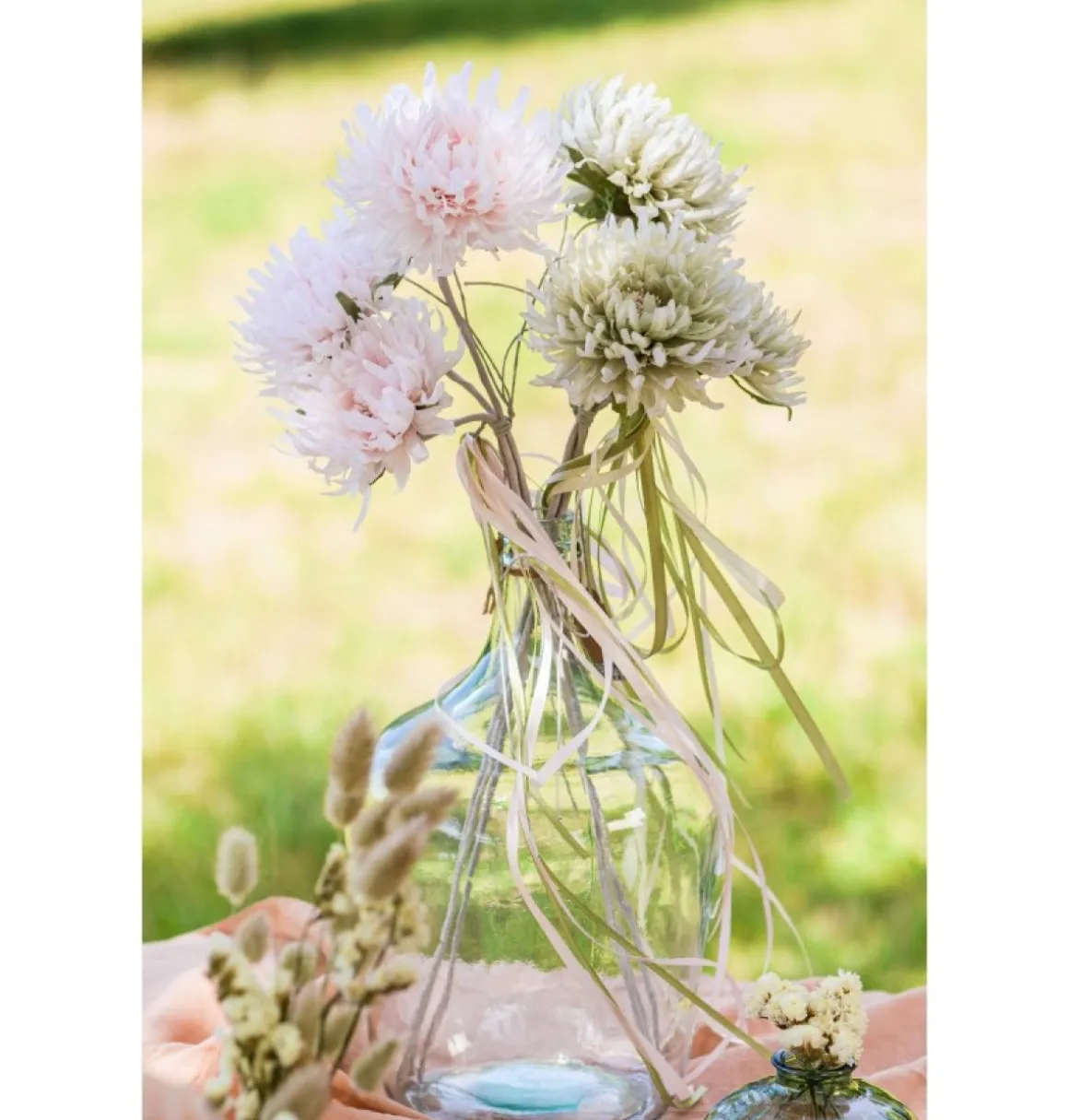 Kunstig Scabiosa Buket Salviegrøn