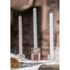 Kvadrat Glas Lysestage Lyserød