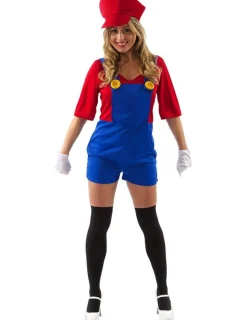 Kvindelig Mario Kostume