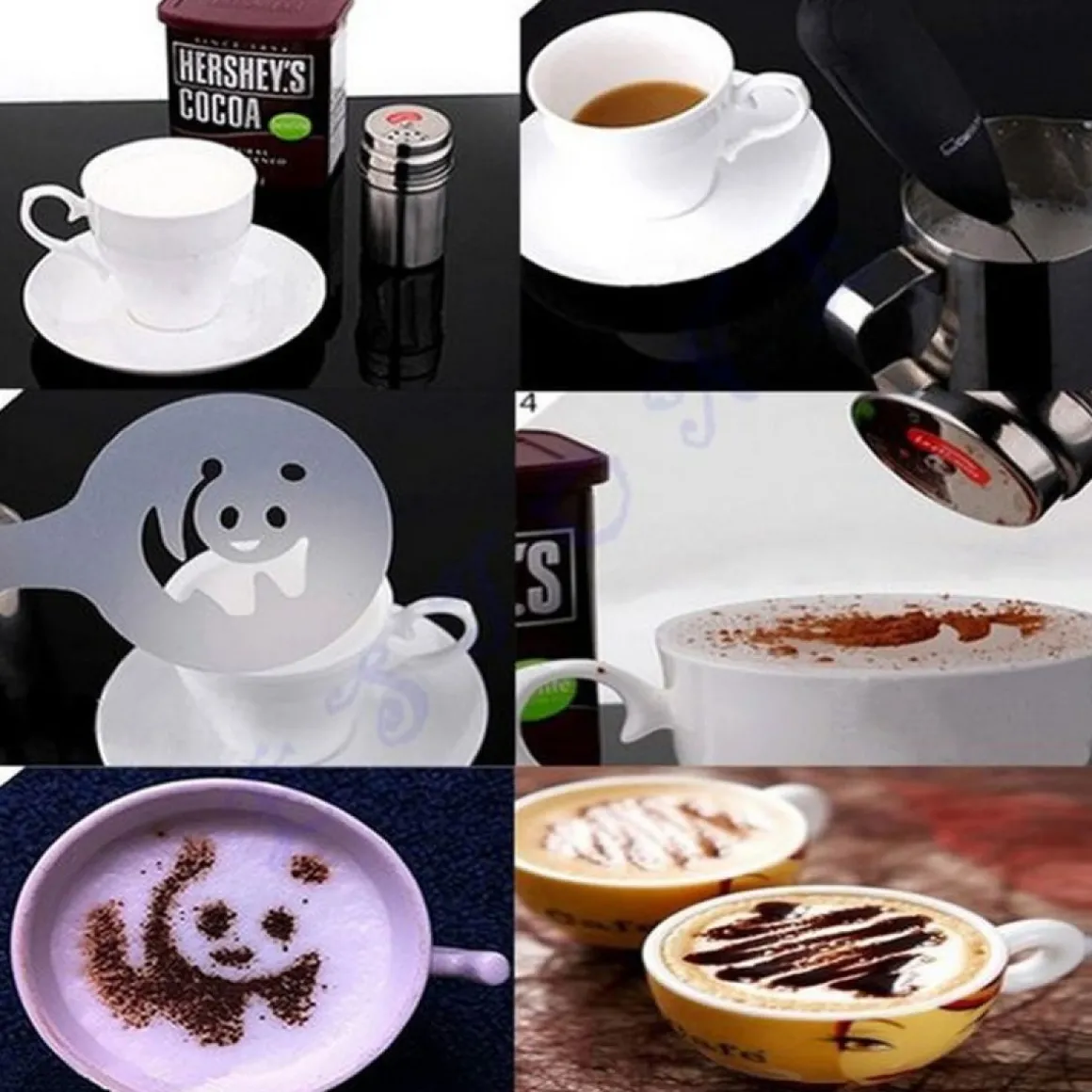 Latte Art Stencils 16 stk