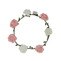 LED Blomsterkrans Lyserød/Hvid