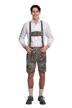 Lederhosen Læder Kort Grå