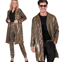 Leopard Pailletfrakke Guld