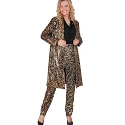 Leopard Pailletfrakke Guld