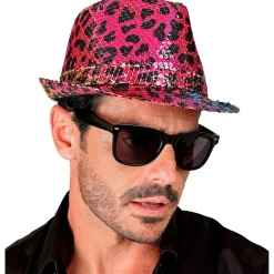Leopardplettet Fedora Hat Regnbue