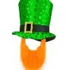 Leprechaun Højhat & Skæg Grøn