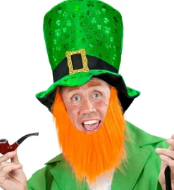 Leprechaun Højhat & Skæg Grøn