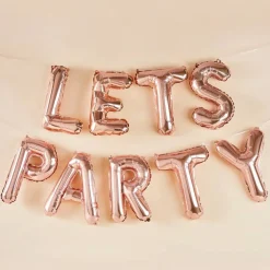 Let's Party Folieballoner Rosaguld