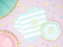 Live Laugh Love Servietter Lyseblå
