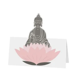 Lotus Buddha Bordkort Grå