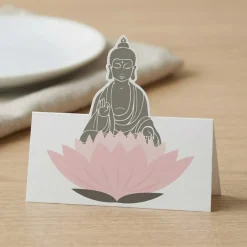 Lotus Buddha Bordkort Grå