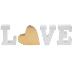Love Bogstaver Træ Elfenben/Guld