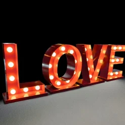 Love Lightbox Skilt Rød
