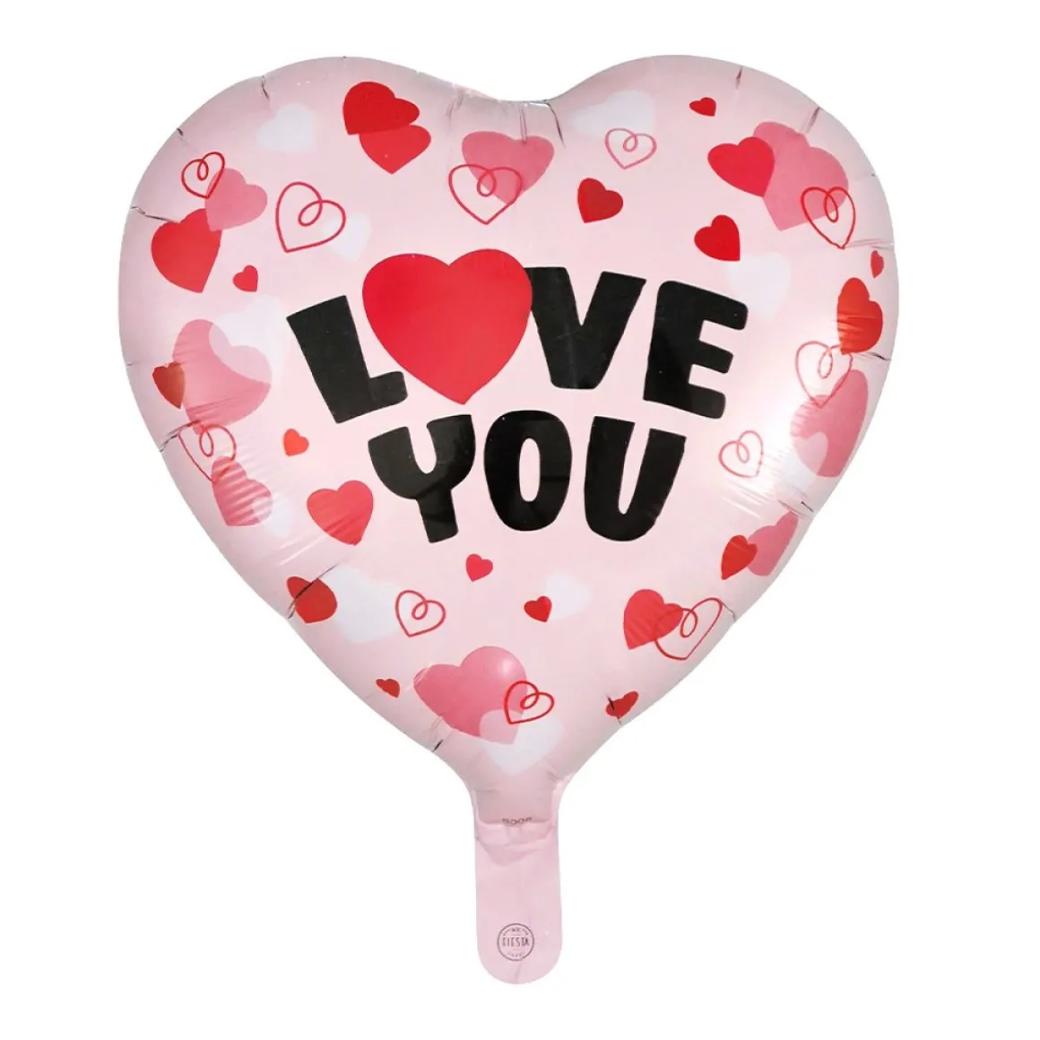 Love You Hjerte Folieballon Lyserød