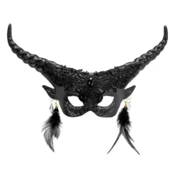 Lucifer Halvmaske Sort